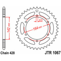 JT SPROCKETS Steel Standard Rear Sprocket 1067 - 428 for Hyosung GT125COMET
