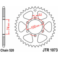 JT SPROCKETS Standard Stahlritzel hinten 1073 - 520 für Hyosung GV250AQUILA