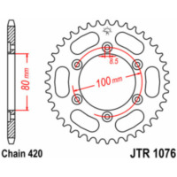 JT SPROCKETS Steel Standard Rear Sprocket 1076 - 420 for Rieju SPIKE50, TANGO50