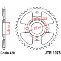 JT SPROCKETS Standard Stahlritzel hinten 1078 - 420 für MBK X-POWER Yamaha TZR50