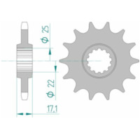 AFAM Standard Stahlritzel vorne 20405 - 525 für Honda CB500, CB500S, CBF500 20405-16