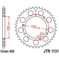 JT SPROCKETS Steel Standard Rear Sprocket 1131 - 420 for Rieju, Peugeot, Aprilia JTR1131.53