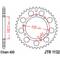 JT SPROCKETS Standard Stahlritzel hinten 1132 - 420 für Derbi SENDA50 Gilera RCR50