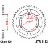 JT SPROCKETS Standard Stahlritzel hinten 1133 - 420 für Aprilia, Derbi, Daelim JTR1133.53