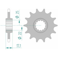 AFAM Steel Standard Front Sprocket 20407 - 520 for Honda CB500F, CB500X, CBR500R