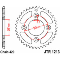 JT SPROCKETS Standard Stahlritzel hinten 1213 - 420 für Honda CRF50F