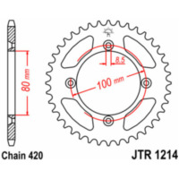 JT SPROCKETS Standard Stahlritzel hinten 1214 - 420 für Honda CR50R, CR60R, CR80R