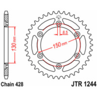 JT SPROCKETS Steel Standard Rear Sprocket 1244 - 428