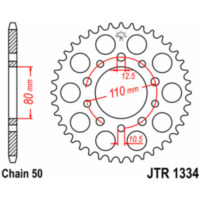 JT SPROCKETS Standard Stahlritzel hinten 1334 - 530 für Honda CB1000F, CB1100, CB750 JTR1334.44