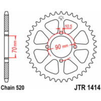 JT SPROCKETS Standard Stahlritzel hinten 1414 - 520