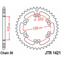 JT SPROCKETS Standard Stahlritzel hinten 1421 - 530