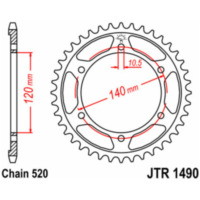 JT SPROCKETS Steel Standard Rear Sprocket 1490 - 520 for Kawasaki W800 Suzuki GSX-R750