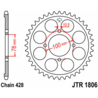 JT SPROCKETS Standard Stahlritzel hinten 1806 - 428 für Suzuki RG125, VL125INTRUDER