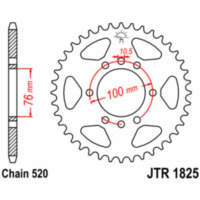 JT SPROCKETS Steel Standard Rear Sprocket 1825 - 520 for Suzuki DR500, DR750, GN400 JTR1825.48