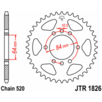 JT SPROCKETS Standard Stahlritzel hinten 1826 - 520 für Suzuki LT250QUADRACER, LT-F160QUADRUNNER, LT-Z400QUADSPORT Kawasaki KFX400 JTR1826.39