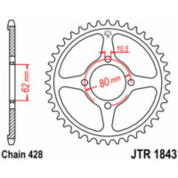 JT SPROCKETS Standard Stahlritzel hinten 1843 - 428 für Yamaha TT-R125