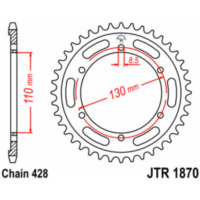 JT SPROCKETS Steel Standard Rear Sprocket 1870 - 428 for Yamaha TZR125, YBR250 JTR1870.46