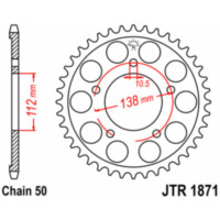 JT SPROCKETS Standard Stahlritzel hinten 1871 - 530 für Yamaha YZF-R6