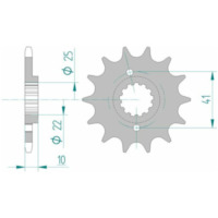 AFAM Steel Standard Front Sprocket 20509 - 520 for Honda FMX650, FX650, NX500DOMINATOR 20509-16