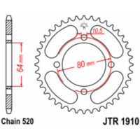JT SPROCKETS Standard Stahlritzel hinten 1910 - 520 für Aeon COBRA125, COBRA180, COBRA220