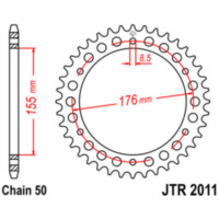 JT SPROCKETS Steel Standard Rear Sprocket 2011 - 530 for Triumph DAYTONA955T595, DAYTONA955I, SPEEDTRIPLE1050