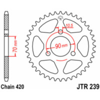 JT SPROCKETS Standard Stahlritzel hinten 239 - 420 für Honda CR80R, MBX50, MBX80