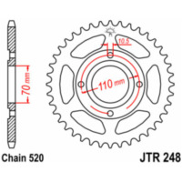 JT SPROCKETS Steel Standard Rear Sprocket 248 - 520