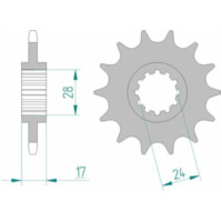AFAM Steel Standard Front Sprocket 20516 - 520 for Honda CB600FHORNET, CBR600F 20516-14