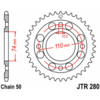 JT SPROCKETS Standard Stahlritzel hinten 280 - 530 für Husaberg FE390, FE450, FE570 Honda CB500