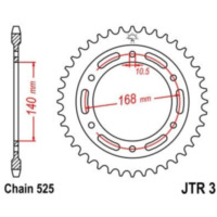 JT SPROCKETS Zinc Standard Rear Sprocket 3 - 525 for BMW F700GS, F800GS, F800GSADVENTURE