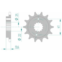 AFAM Steel Standard Front Sprocket 20517 - 520 for Honda XR650R 20517-15
