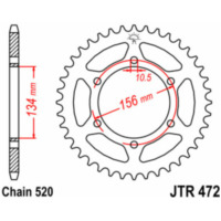 JT SPROCKETS Steel Standard Rear Sprocket 472 - 520 for Kawasaki KR-1250 JTR472.41