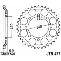 JT SPROCKETS Steel Standard Rear Sprocket 477 - 520 for Kawasaki KLR600