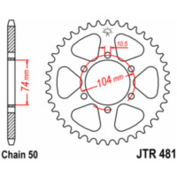 JT SPROCKETS Steel Standard Rear Sprocket 481 - 530 for Kawasaki Z400, Z550, Z650