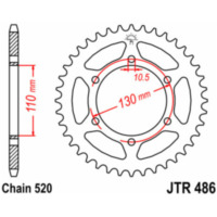 JT SPROCKETS Standard Stahlritzel hinten 486 - 520 für Kawasaki, Yamaha, Suzuki JTR486.45