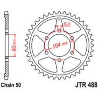 JT SPROCKETS Standard Stahlritzel hinten 488 - 530 für Kawasaki, Husaberg, KTM JTR488.42
