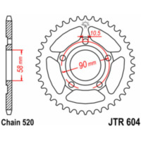 JT SPROCKETS Steel Standard Rear Sprocket 604 - 520 for Gilera MXR125, SP01125, SP02125 Honda CRM125, NSR125R JTR604.38