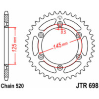 JT SPROCKETS Steel Standard Rear Sprocket 698 - 520 for Cagiva CRUISER125, K7125, TAMANACO125