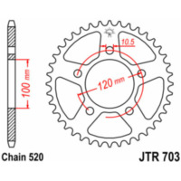 JT SPROCKETS Steel Standard Rear Sprocket 703 - 520 for Aprilia PEGASO650, RS125, RSV1000