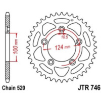 JT SPROCKETS Stahl Standard Kettenrad 746 - 520 für Ducati 797MONSTER, 821MONSTER, PANIGALE899