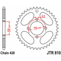 JT SPROCKETS Steel Standard Rear Sprocket 810 - 428 for Suzuki, Hyosung, Keeway