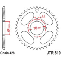 JT SPROCKETS Stahl-Standard-Kettenrad810 - 428 für Suzuki, Hyosung, Keeway