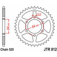 JT SPROCKETS Standard Stahlritzel hinten 812 - 525 für Suzuki GT250, TS250