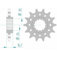 AFAM Steel Standard Front Sprocket 20608 - 520 for Honda CB900FHORNET, CBR1000RR, CBR900RR 20608-15