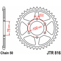 JT SPROCKETS Standard Stahlritzel hinten 816 - 530 für Suzuki GR650, GS500, GS550 Husqvarna SM610 JTR816.50