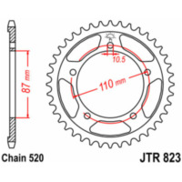 JT SPROCKETS Steel Standard Rear Sprocket 823 - 520 for Suzuki GN400, GS450, GS500 JTR823.46