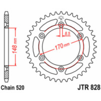 JT SPROCKETS Steel Standard Rear Sprocket 828 - 520 for Suzuki DR600, DR650, DR750 Cagiva T4350, T4500, T4R350 JTR828.47