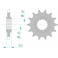 AFAM Steel Standard Front Sprocket 20611 - 525 for Honda CB1000R, CB750