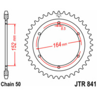 JT SPROCKETS Standard Stahlritzel hinten 841 - 530 für Yamaha SR500