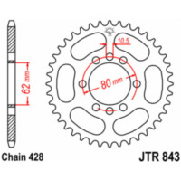 JT SPROCKETS Standard Stahlritzel hinten 843 - 428 für Yamaha DT125, SR125, XT125